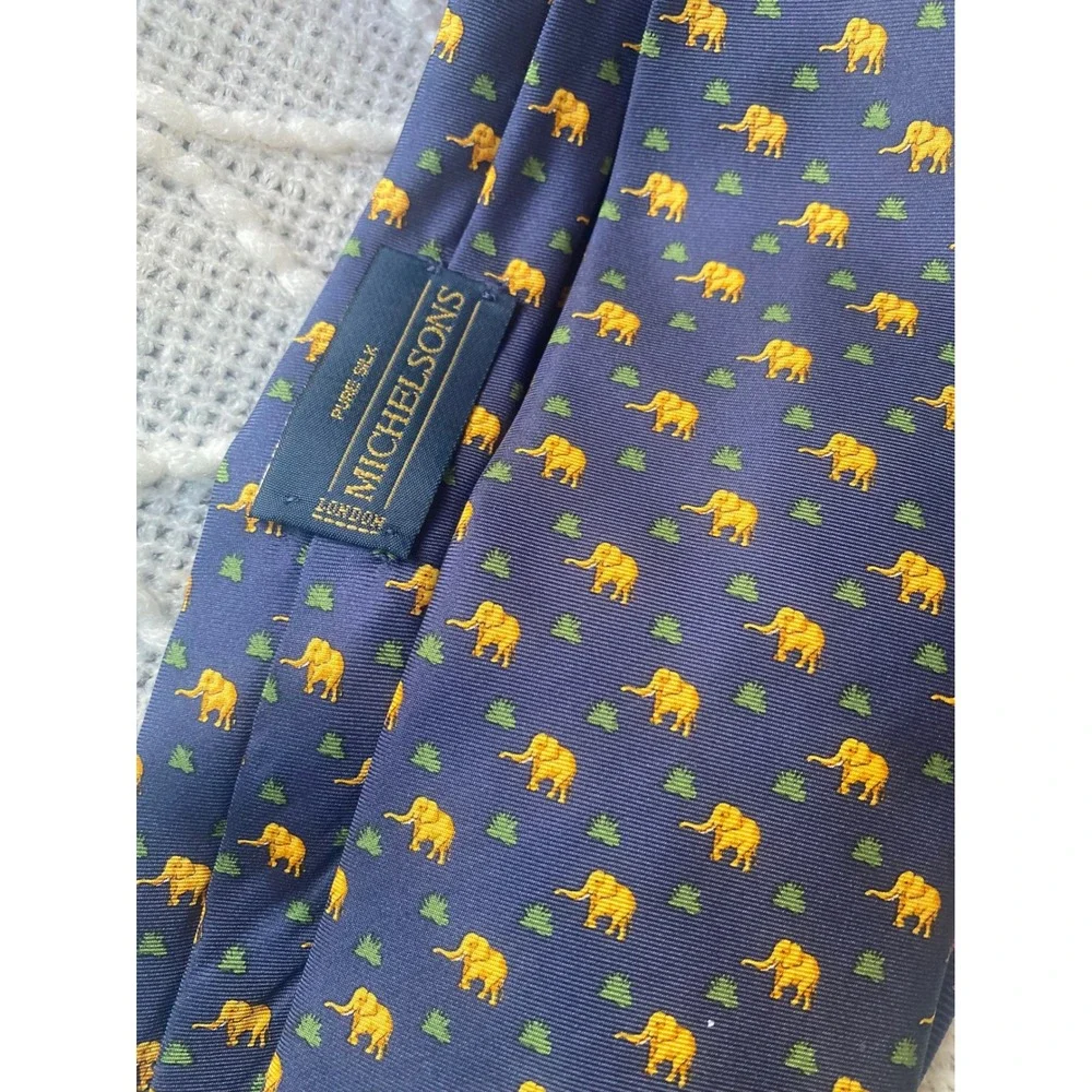 2 Silk Elephant Novelty‎ Ties English Silk Mitchelsons London Excellent Gift!